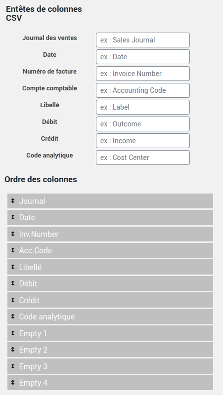 Capture ecran exports Comptabilité pour Woocommerce