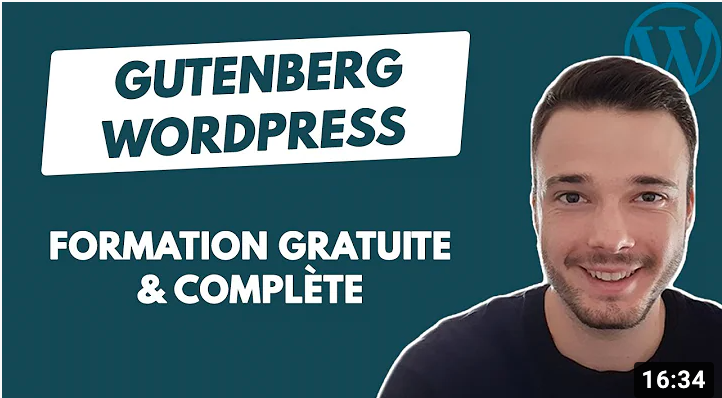 Image vidéo tuto : Gutenberg WordPress Formation gratuite et complète