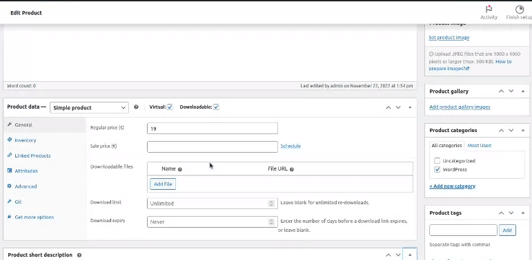 Capture écran tuto Git Commerce Step 5.3 -Edit Product