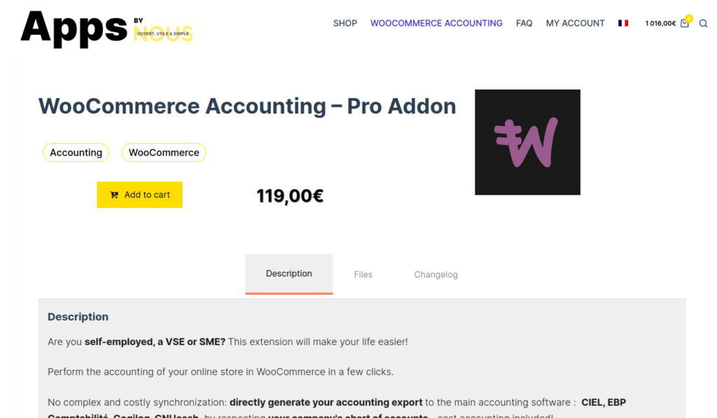 Capture écran Woocommerce Product Description