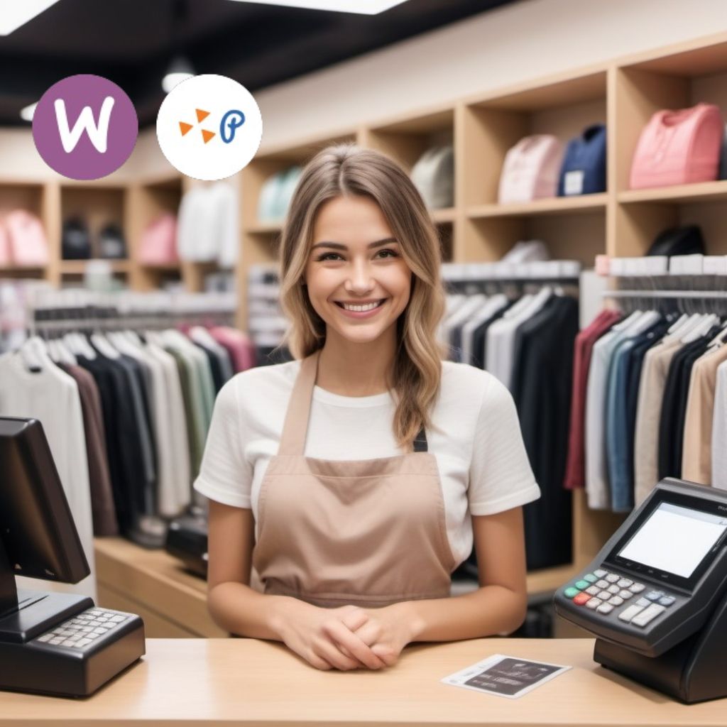 Visuel jeune vendeuse souriante pour article de l'extension du Connecteur Polaris